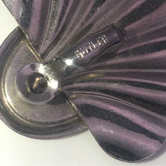 VTG Butler Art Deco Abalone Latch Back Earrings Pierced Ears 1.5” - Picture 5 of 6